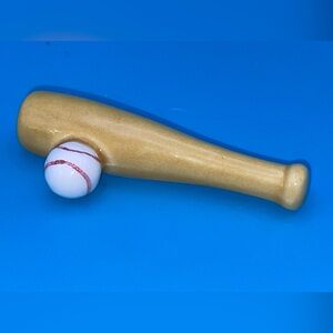 Japanese Baseball & Bat Ceramic Japan Vintage Miniature Vintage